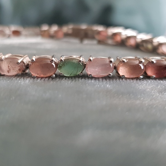 Sterling Silver & Multicolored Gemstone Bracelet - Picture 3 of 4